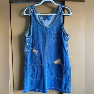 Vintage Disney Winnie the Pooh Embroidered Overall Dress